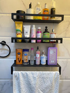 رفوف حمام ومطبخ معدنية مودرن - مقاومة للصدأ والرطوبة