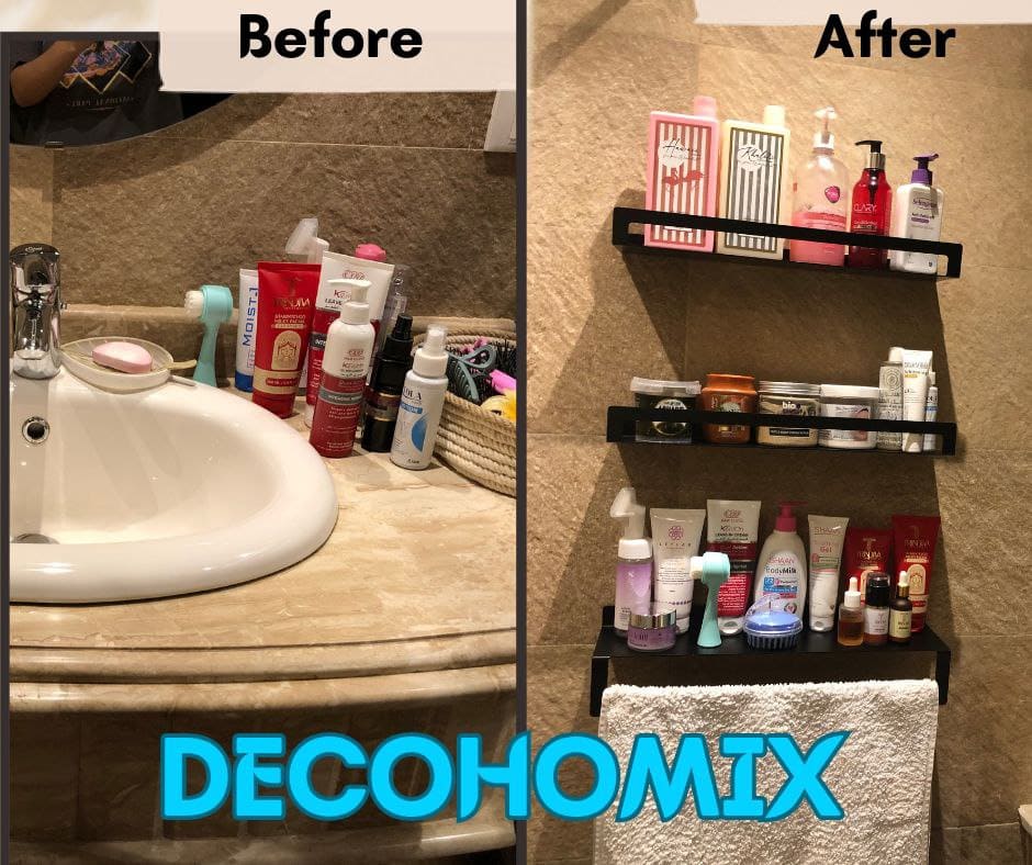 رفوف حمام ومطبخ معدنية مودرن - مقاومة للصدأ والرطوبة