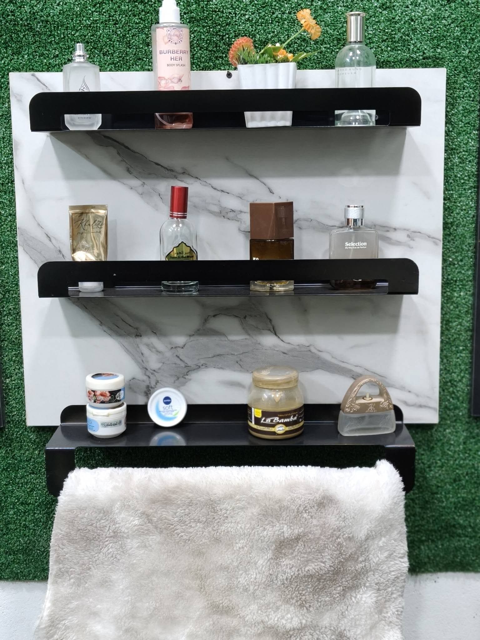 رفوف حمام ومطبخ معدنية مودرن - مقاومة للصدأ والرطوبة